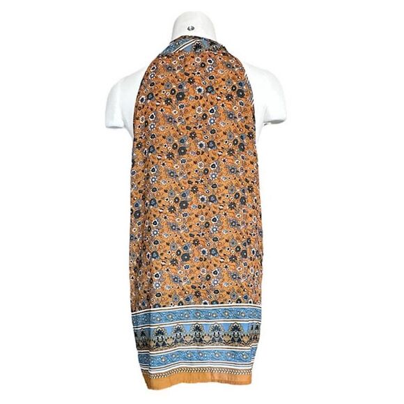 41 Hawthorn Sleeveless Tunic Top Side Tie Neckline Golden Dijon Floral Size L - Picture 4 of 8